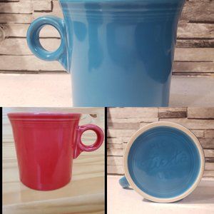 Two Vintage  Homer Laughlin HLC USA Fiestaware  Ring Handle Ceramic Coffee Mug E